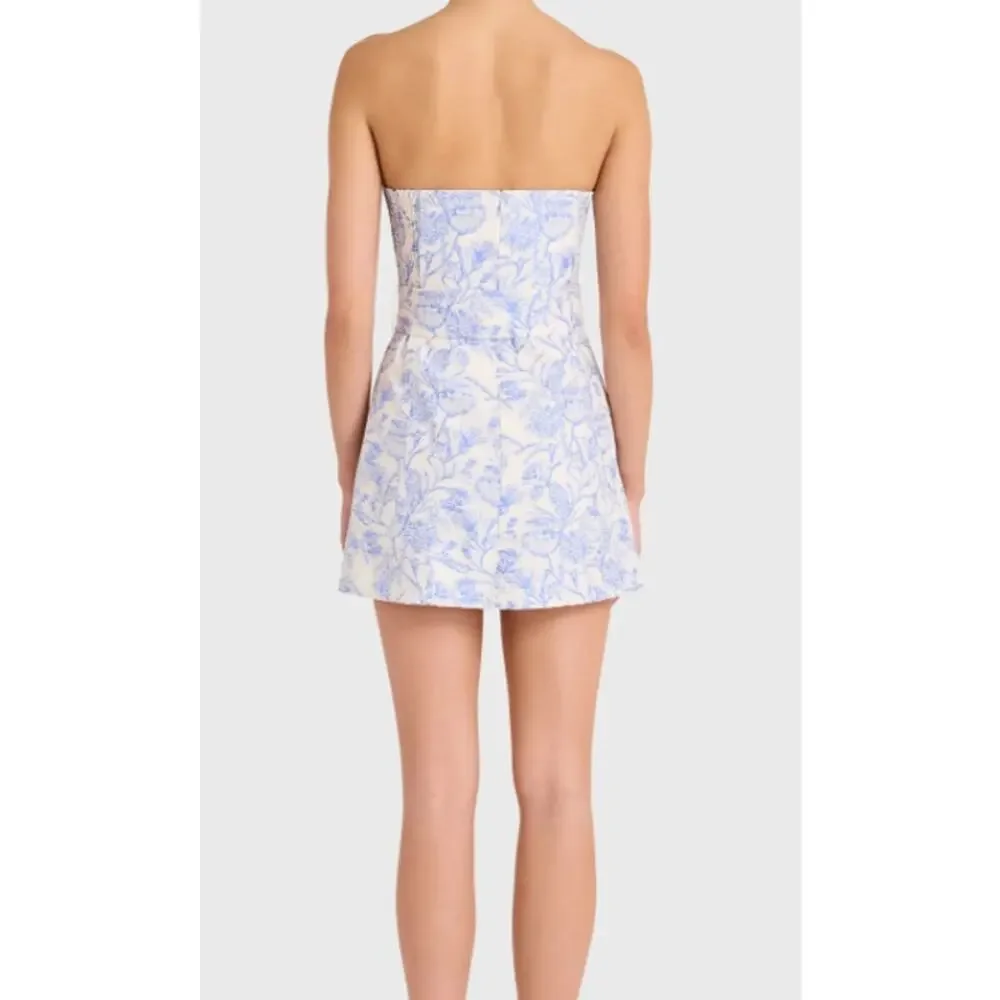 Amanda Uprichard Fae Dress in Toile Brocade in English Blue. Size: XS. NWT - Picture 3 of 5